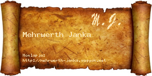 Mehrwerth Janka névjegykártya